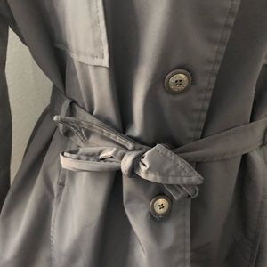 Static grey trench coat jacket